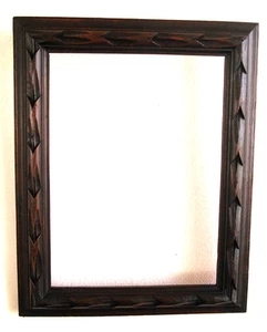ANTICA CORNICE ANNI 40 IN LEGNO INTAGLIATO GUILLOCHE RESTAURATA misura 41x33 - Imagen 1 de 2