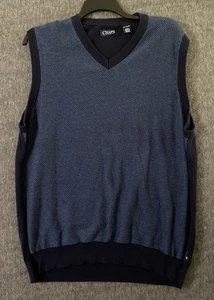 Chaps Sweater Vest Mens 2XL Navy Blue V Neck Cotton Pullover Classic Knit XXL - Picture 1 of 8