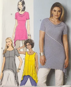 EASY UC Butterick B6058 Sew Pattern Sleeveless Tank Tunic Tops Handkerchief Hem - Picture 1 of 5