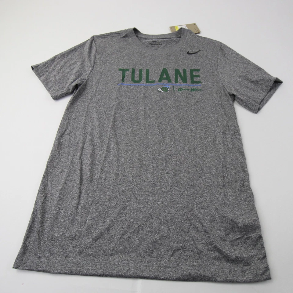 Tulane Green Wave Nike Dri-Fit Short Sleeve Shirt Men's Gray New - Image 1 of 1