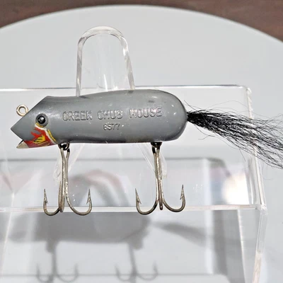 Vintage Creek Chub Mouse #6577 Gray Red Head Black Tail 1950s-60s Lure - Image 1 of 4
