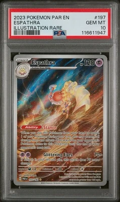 Pokemon TCG 2023 Espathra Holo Card 197/182 Sv04: Paradox Rift PSA 10 ✅ - Image 1 of 2