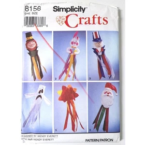 Sewing Pattern Windsock Lawn Flags Halloween Easter Christmas Simplicity 8156 - Picture 1 of 4