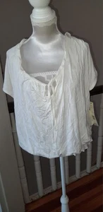 Nuevo con etiquetas (precio de venta sugerido por el fabricante $35) Contacto talla S cuello cerradura manga corta marfil 95 % rayón 5 %... - Imagen 1 de 17