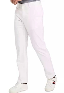 $125 Tommy Hilfiger TH Flex Blanco Elastizado Calce Regular Chino Hombre Pantalón 34x 30 JL5 - Imagen 1 de 9