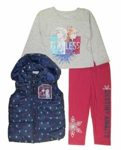 Frozen 2 Toddler Girls Vest 3pc Legging Set Size 2T 3T 4T - Picture 1 of 1