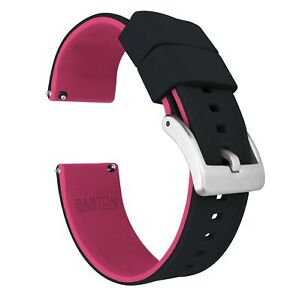 Black Top Pink Bottom Elite Silicone Watch Band Watch Band