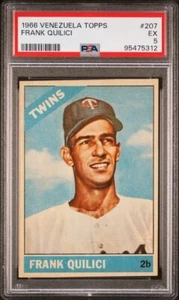 PSA 5 EX VENEZUELAN FRANK QUILICI 1966 VENEZUELA TOPPS #207 GRADED SCARCE *TPHLC - Imagen 1 de 2