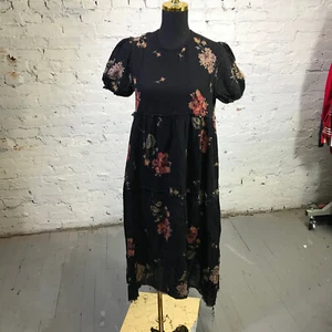 R13 Dress Womens Small Floral Shredded Relaxed Midi Dress Made in italy designer - Picture 1 of 13