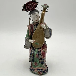 VTG 10" Chinese Wucai Porcelain Shiwan Belle Lady Woman Figurine - Bild 1 von 19