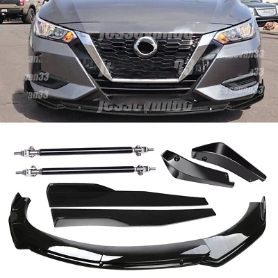For Nissan Sentra Front Bumper Lip Splitter Spoiler Body Kit Side Skirt Glossy — 第 1/4 张图片