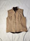 Wyoming Traders Tan Western Full Zip Lined Cowgirl Canvas Vest Womens Size Small