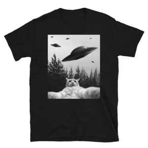 UFO Funny Cat T-Shirt - Picture 1 of 12