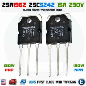 Par de transistores 2SA1962 + 2SC5242 A1962 C5242 15A 230V 130W A 3P EE. UU. - Imagen 1 de 1