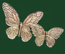 Set of 2 Homco MCM GOLD TONE BUTTERFLY WALL DECOR #T7040 & T7041, Vtg 1970s