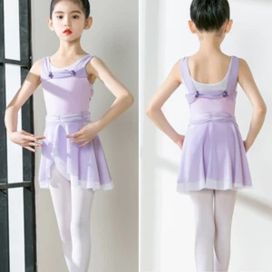 Girls Kids Ballet Dance Skirt Ruffle Swing Latin Cha-Cha Practice Dancewear - Picture 1 of 7