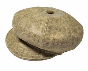 New York Hut Co., antike Spitfire Kappe aus Distressed Leder, Made in US, Stil #9245 - Bild 1 von 3