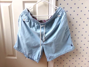 FLAW RALPH LAUREN Blue Swim Trunks XL Mens Vtg Pony Patch Shorts y2k Polo - Picture 1 of 24