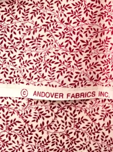 Andover Fabrics New Cotton 19" x 28" Red and Tan leaf pattern Crafts Quilt Sew - Picture 1 of 14