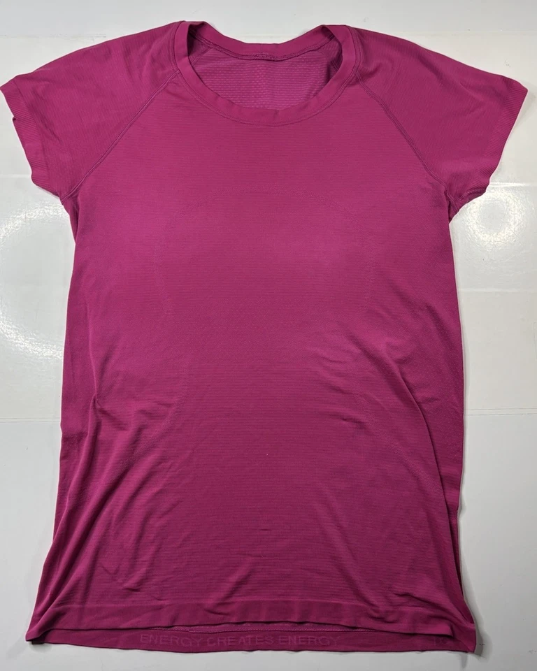 Женская рубашка с коротким рукавом Lululemon Swiftly Tech размер 10 ярко-розовый цвет полная длина - Изображение 1 из 4