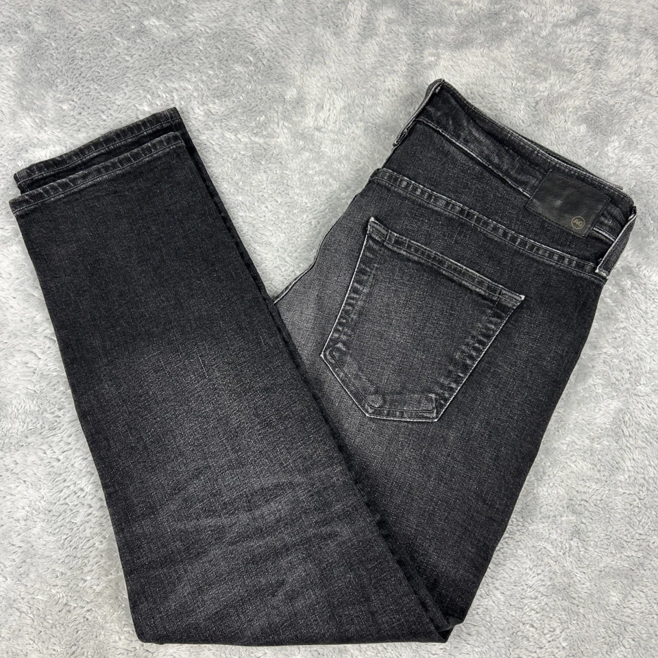 AG Adriano Goldschmied 28 R Ex Boyfriend Slim Slouchy Slim Black Jeans - Image 1 of 4