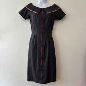 Vintage Jay Original Wackel Kleid Mel Warshaw S XS blau rot Bleistift 50er 60er - Bild 1 von 10