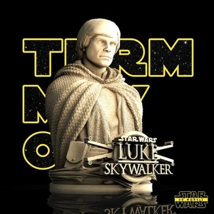 Estatua de Star Wars impresa en 3D de Luke Skywalker sin pintar ¡una pieza! GRIS - Imagen 1 de 3