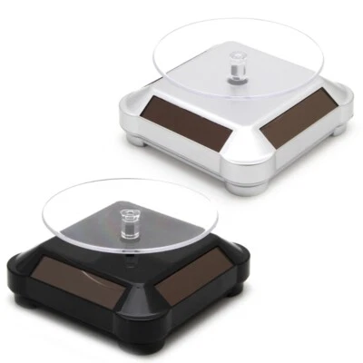 Solar Display Turntable 360° Rotating Stand for Jewelry Watch Toy Glass Display - Image 1 of 4