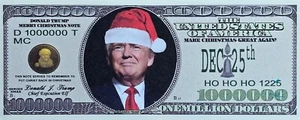 Santa Donald Trump Million Dollar Novelty Note Make Christmas Great Again MAGA - Picture 1 of 2