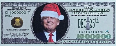 Santa Donald Trump Million Dollar Novelty Note Make Christmas Great Again MAGA - Image 1 of 2