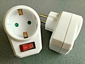2x Steckdose mit Schalter schaltbare Steckdosenschalter Stecker Zwischenstecker - Bild 1 von 4