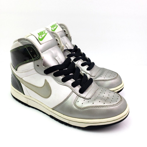 Scarpe da ginnastica Nike Big Nike High LE da donna taglia 9 argento nero bianco 358858 103