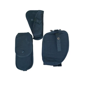 Aegis Molle Tactical Pouches x3 Holster Cuff Black Police Security Airsoft (B) - Picture 1 of 2