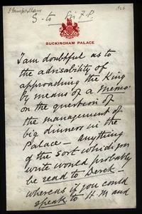 1926 BUCKINGHAM PALACE letter Lord Stamfordham to Sir Frederick Ponsonby - Picture 1 of 3