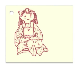 50 HANG TAGS SITTING DOLL PRICE DRESS GIRL CLOTHING PRIMITIVE BABY CHILD CRAFTS - Picture 1 of 1
