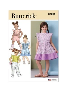 Butterick SEWING PATTERN B7004 Children's Dresses,Tops,Shorts,Trousers Age 3-8 - Picture 1 of 8