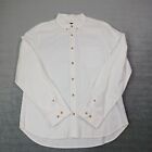 Finisterre Shirt Mens M White Organic Cotton Button Up Long Sleeve Outdoor