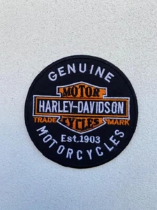 Harley-Davidson 4" toppa barra e scudo originale per moto ricamata spedizione gratuita - Foto 1 di 2
