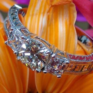 14k White Gold 1.72 Carat IGI GIA Lab Created Diamond Engagement Ring Size 7 8 9