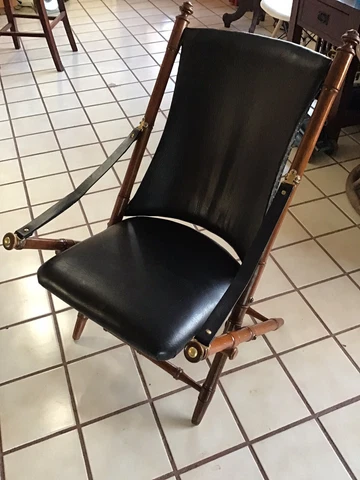 Civil War Era Victorian Campaign Folding Chair American ￼1860s Walnut? Cover