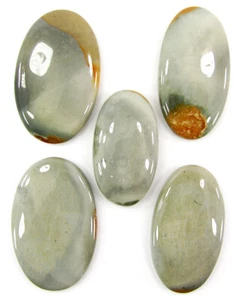 285.70 Ct Natural Polychrome Jasper 37-45 mm Gemstone Cabochon 5 Pcs Lot - 62821 - Picture 1 of 5