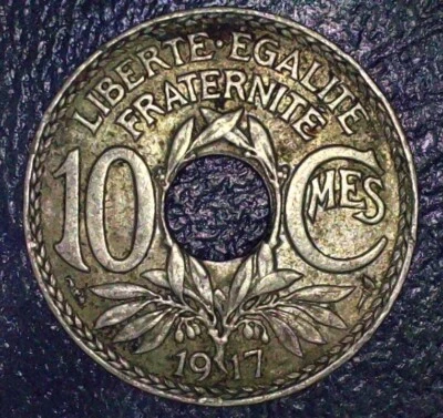 1917 France 10 Centimes – Third Republic (1870–1941)  **KEY DATE** - Image 1 of 2
