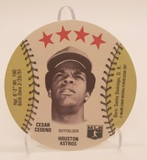 Rare Vintage 1977 Chilly Willee Cesar Cedeno Houston Astros Star MSA Disc 