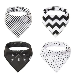 Bandana Baby Boy/Girl Bibs Feeding Drooling Covers 4 Pk Babyshower Gift Fashion - Picture 1 of 3