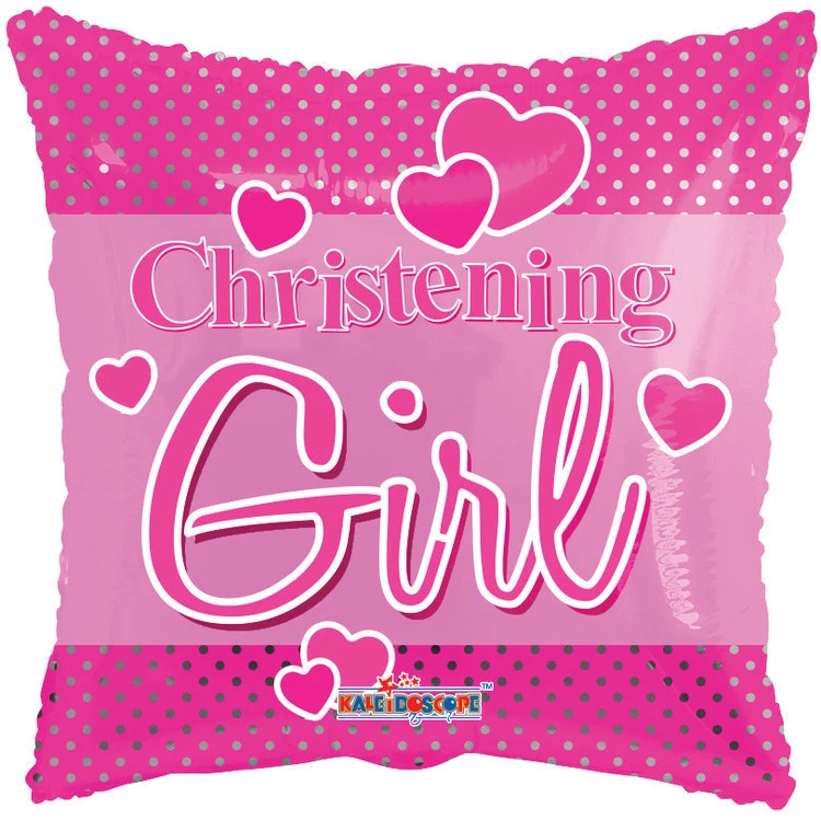 Balloon 18" Christening Girl Square Baptism Mylar Foil Party Decorations Gifts  - Image 1 of 1