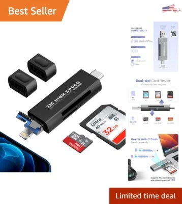 Portable SD Card Reader for iPhone - Trail Camera Viewer - Plug and Play - Image 1 of 4