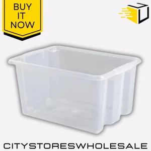 Whitefurze Large 50L Storage Box Sturdy Plastic Container, Home Organization - Picture 1 of 5
