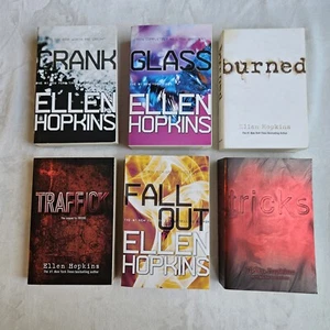 Lot of 6 Ellen Hopkins Books - Crank, Burned, Traffick, Glass, Tricks, Fallout - Bild 1 von 7