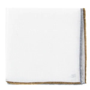 Fiori Di Lusso White  Solid Linen Blend Pocket Square - 12" x 12" (836) - Picture 1 of 4
