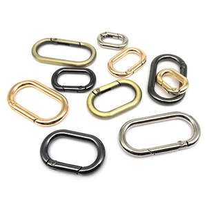 Spring O Oval Ring Bag Strap Buckle Carabiner Key Dog Chain Snap Clip Trigger - Picture 1 of 10